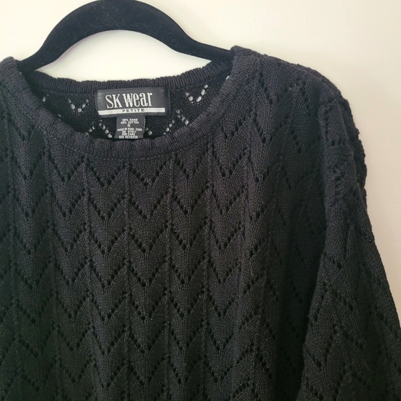 Vintage SK Wear Scallop Collar Knit Sweater women size Small - Picture 7 of 8